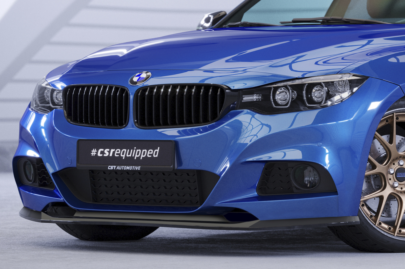 Voorspoiler BMW 3 Serie F34 GT CSR Glans Zwart
