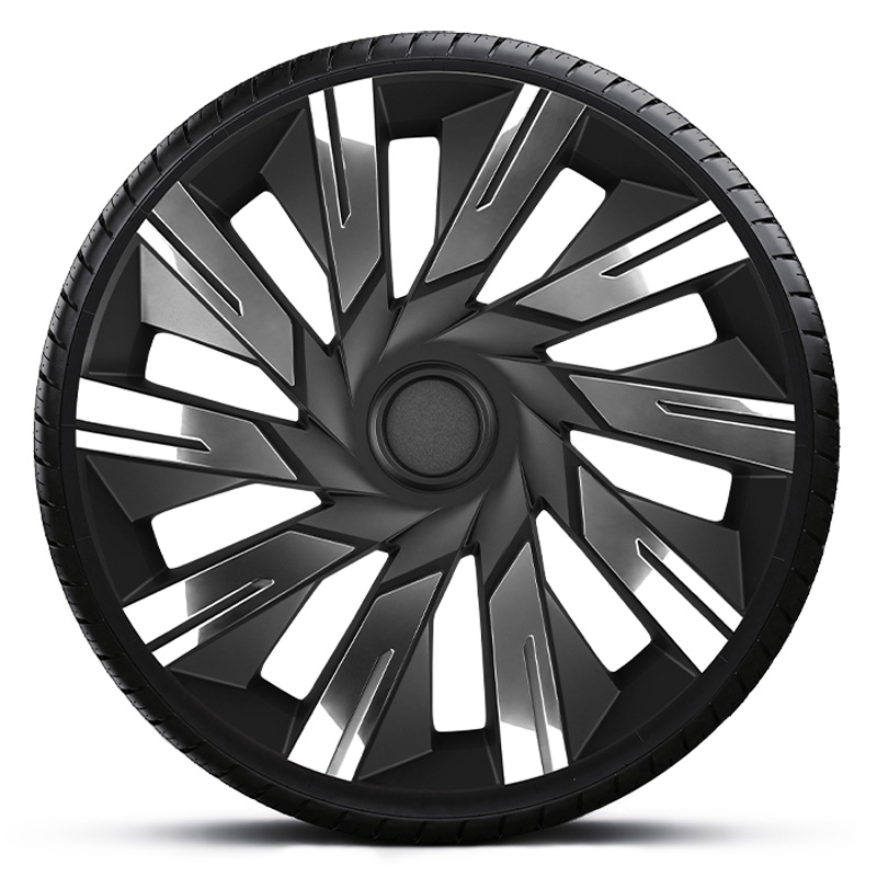 4-Delige J-Tec Wieldoppenset Tecna 14-inch chroom/zwart