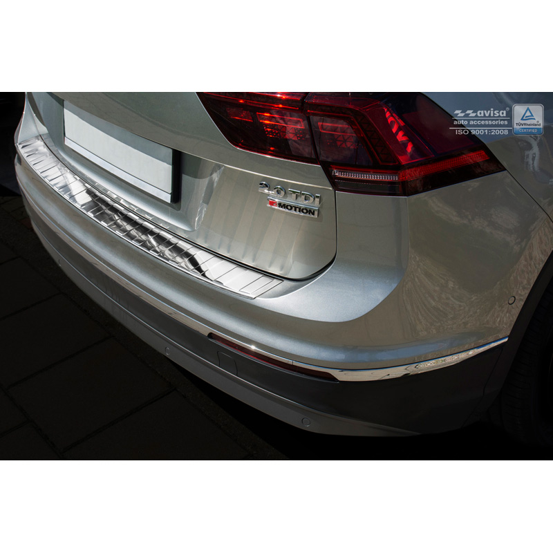 Chroom RVS Achterbumperprotector  Volkswagen Tiguan II incl. Allspace & R-Line 2016-2020 & FL 2020-2024 'Ribs'