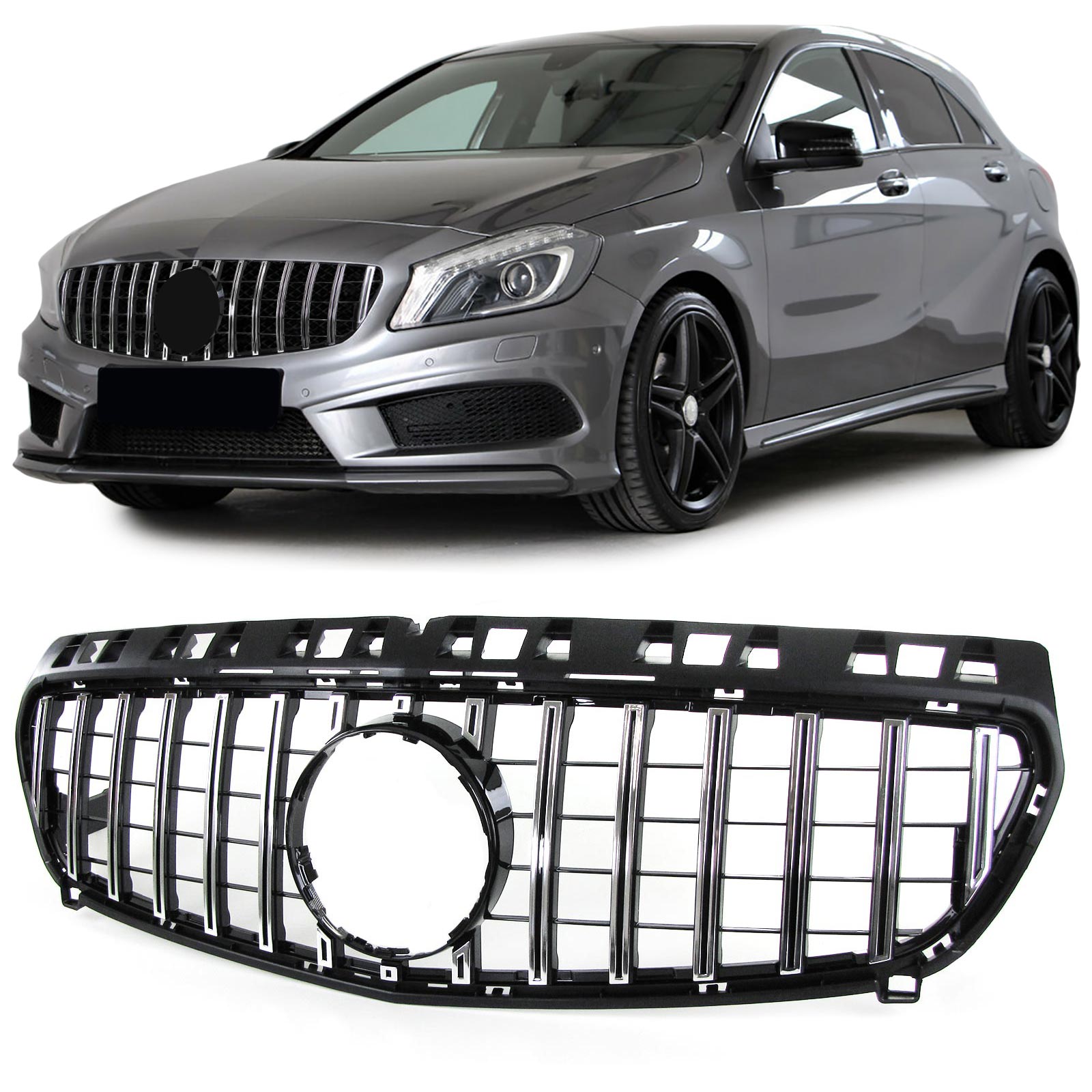 Grill Mercedes A-Klasse W176 12-15 Zwart Chroom