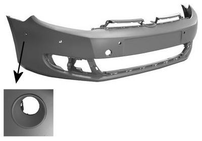 voorbumper, in primer, Park Control, 6 gaten VW Golf 6, 2008-201