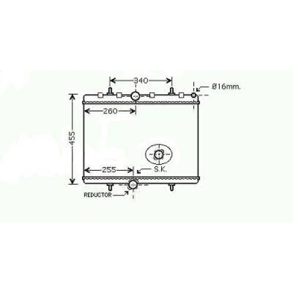 Radiator FIAT SCUDO 06->> 380x560x32. 1.6HDI/2.0HDI/HdI FAPM