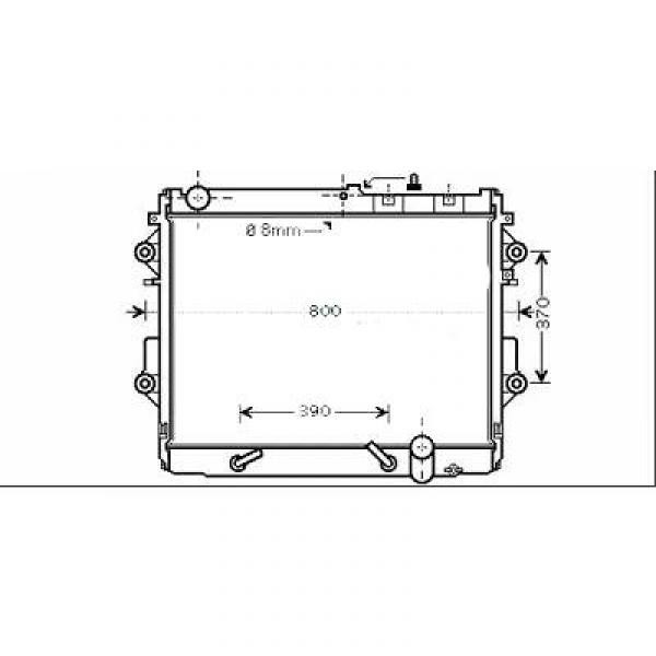 Radiator LANDCRUISER J 20 08->> 590x712 4.5 D4d +/-AC