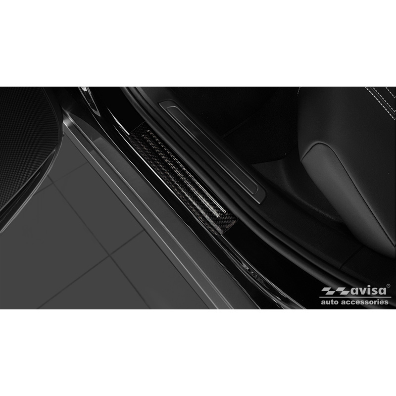 3D Zwart Carbon Instaplijsten  Volkswagen Tiguan II 2016-2024/Arteon 2017- & Shooting Brake 2020-/Passat Sedan&Variant 2014-/Golf Sportsvan 2014- incl. Facelifts - 2-Delig - (achterdeuren)