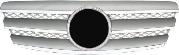 RadiatorGrill Mercedes W211 02-06 Chroom/ZILVER