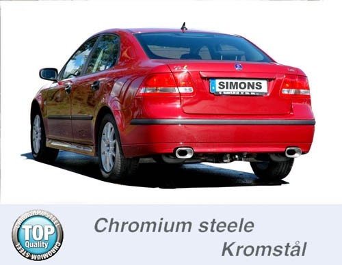 Simons Dual Power Uitlaatsysteem af kat. Saab 9-3 2004>