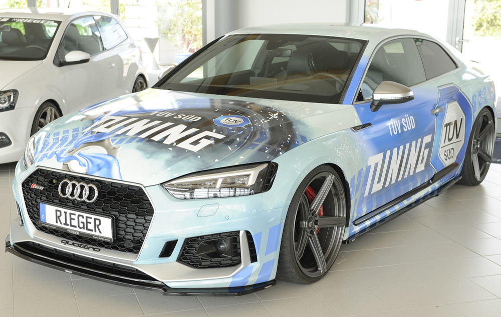 Zijskirts Audi RS5 B9/F5 Rieger Glans Zwart