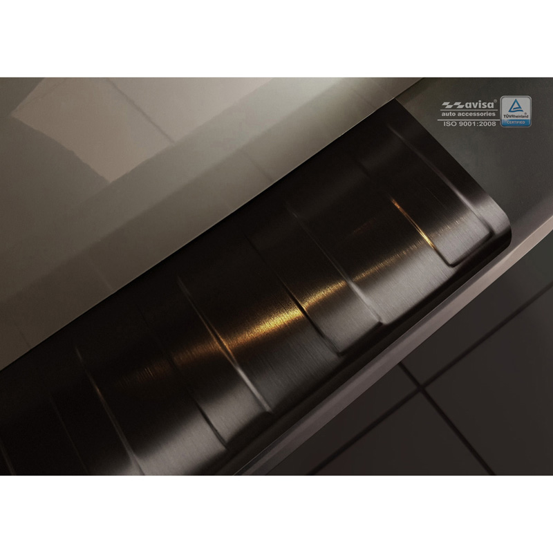 Zwart RVS Achterbumperprotector  Opel Vivaro 2014-2019 & Renault Trafic 2014-2019 & FL 2019- / Fiat Talento 2016- / Nissan NV300 2016-2019 & FL 2019-2021 'Ribs'