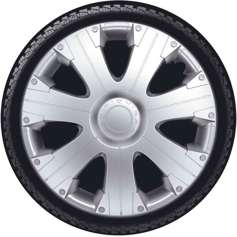4-Delige Wieldoppenset Racing 15-inch zilver