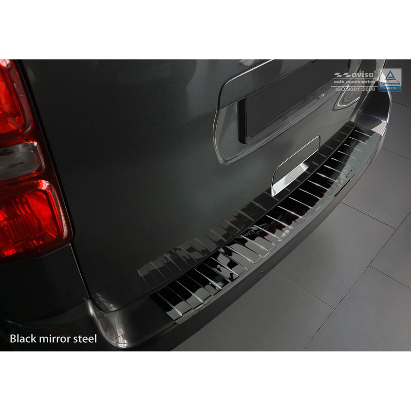 Zwart-Chroom RVS Achterbumperprotector  Citroën Spacetourer / Peugeot Traveller / Toyota Proace Verso 2016- 'Ribs'