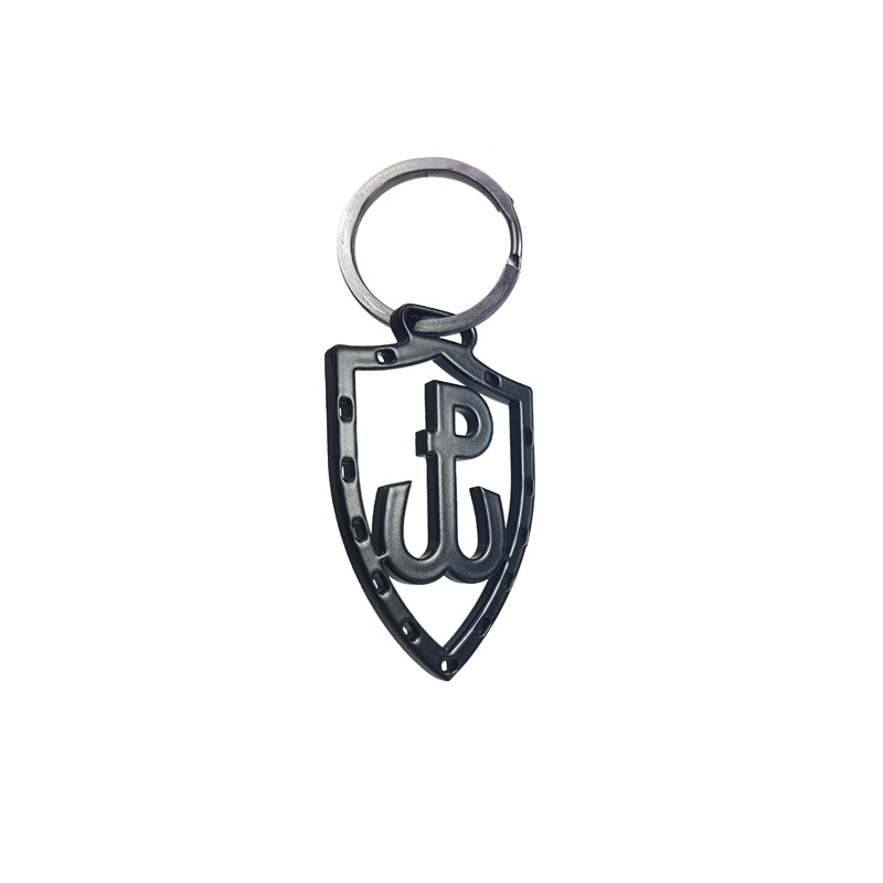 RVS sleutelhanger - 'Kotwica symbool / Schild' (Zwart)