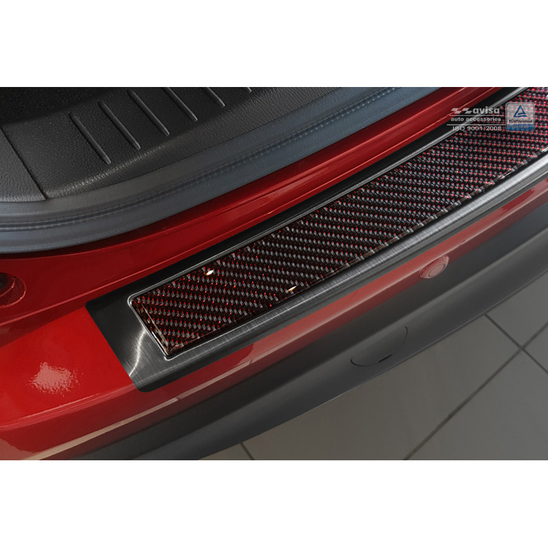 RVS Achterbumperprotector 'Deluxe'  Mazda CX-5 2014- Zwart/Rood-Zwart Carbon