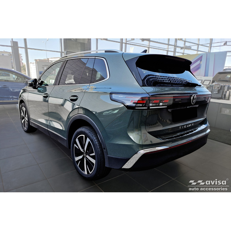 Zwart-Chroom RVS Achterbumperprotector  Volkswagen Tiguan (CT1) 2024- 'Ribs'