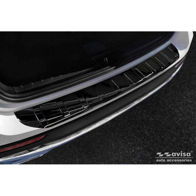 Zwart-Chroom RVS Achterbumperprotector  Mercedes GLB (X247) incl. AMG 2019- 'Ribs'