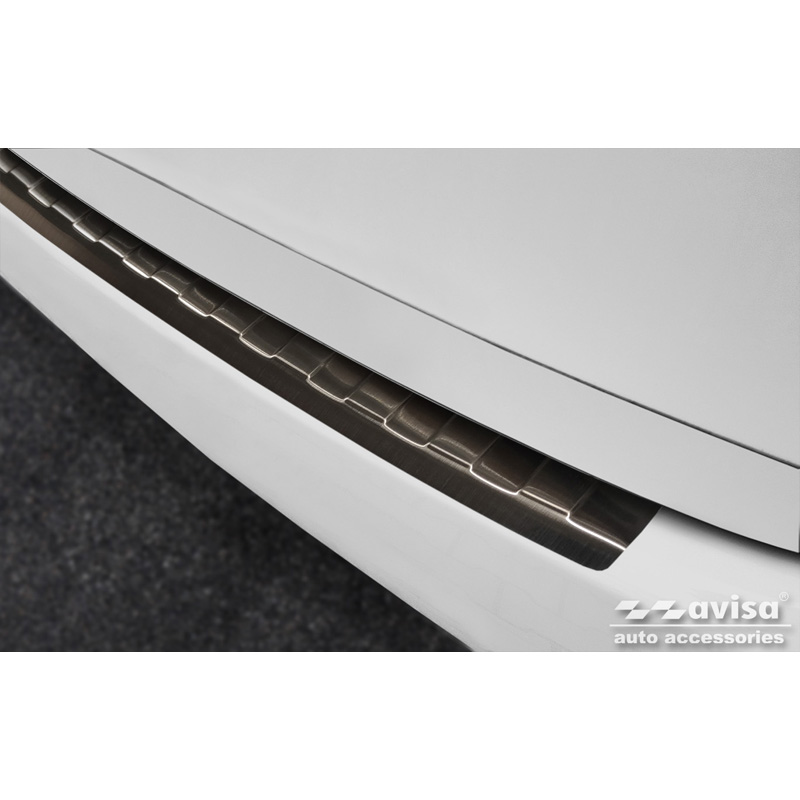 Zwart RVS Achterbumperprotector  Porsche Cayenne II 2010-2014 & FL 2014- 'Ribs'