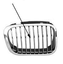 grille, chroom, zwart binnenwerk, rechts BMW 3 serie E46, 2001-2