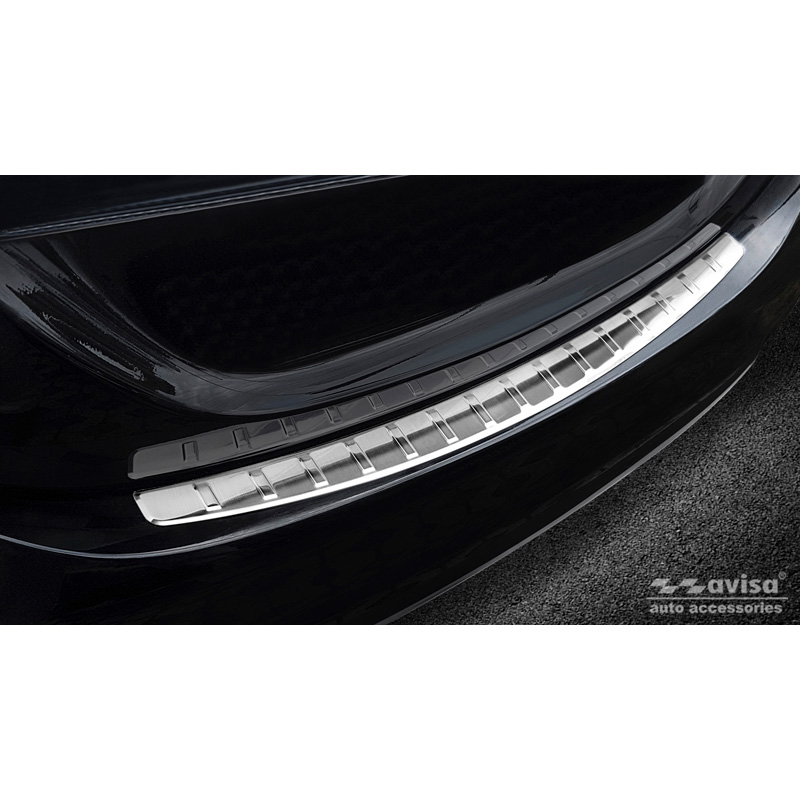 RVS Achterbumperprotector  Mercedes C-Klasse W205 Sedan 2014-2019 & 2019-2021 'Ribs'