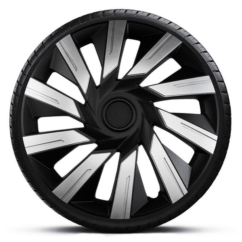 4-Delige J-Tec Wieldoppenset Tecna 15-inch zilver/zwart