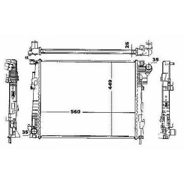 Radiator VIVARO/TRAFIC 06->> 560x469x28. 2.0DCI 66 /84KW