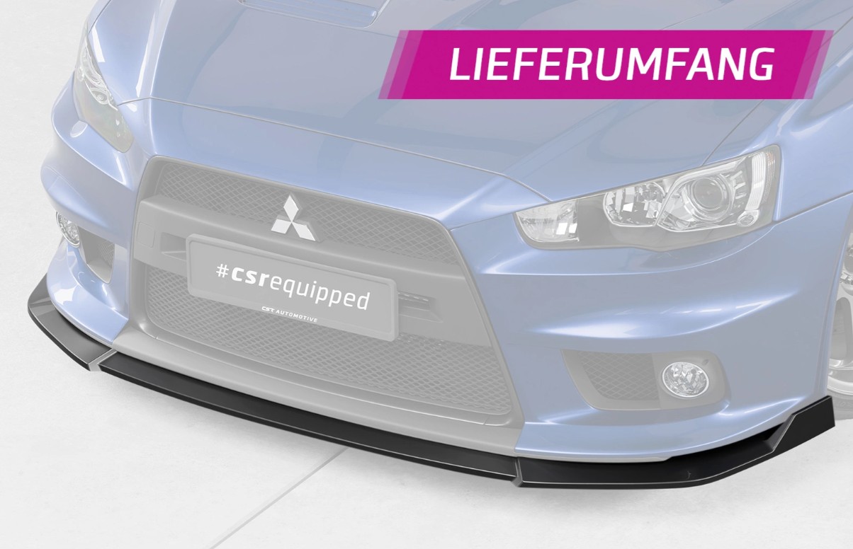 Voorspoiler Mitsubishi Lancer Evolution X CSR Glans Zwart