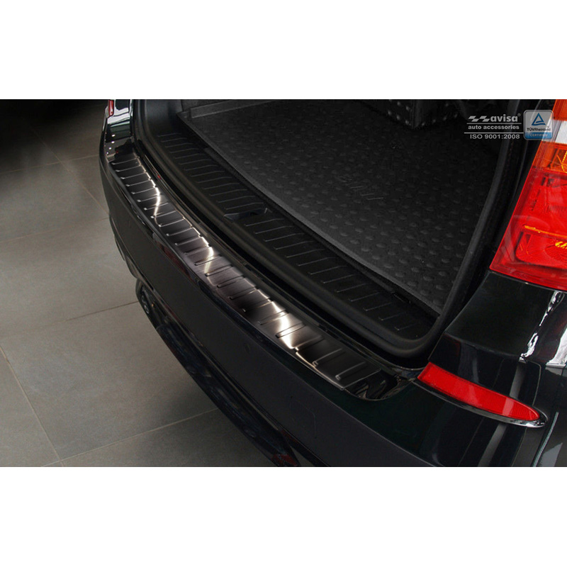 Zwart RVS Achterbumperprotector  BMW X3 F25 2010-2014 incl. M-Sport 'Ribs'
