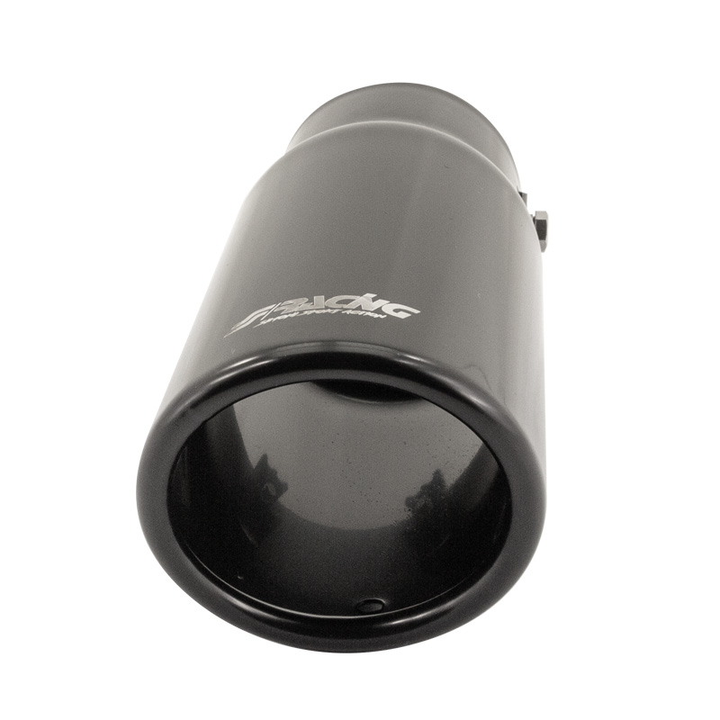 Simoni Racing Uitlaatsierstuk Rond/Schuin RVS Zwart - Ø76xL180mm - Montage ->64mm