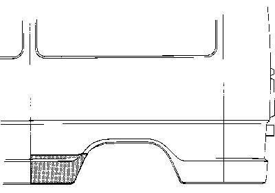 aansluitstuk, wb = 3050, links Mercedes W601/W602, 207D, 1977 -