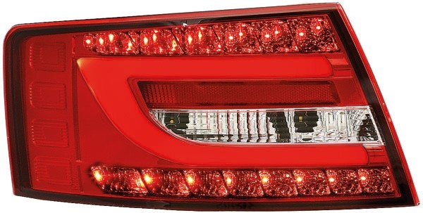 Achterlichten Audi A6 4F Rood/Helder LED Tube
