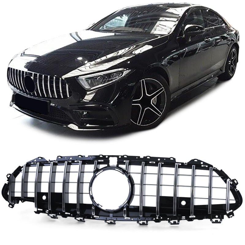 Grill Mercedes CLS C257 17-.. GT Look Glans Zwart/Chroom