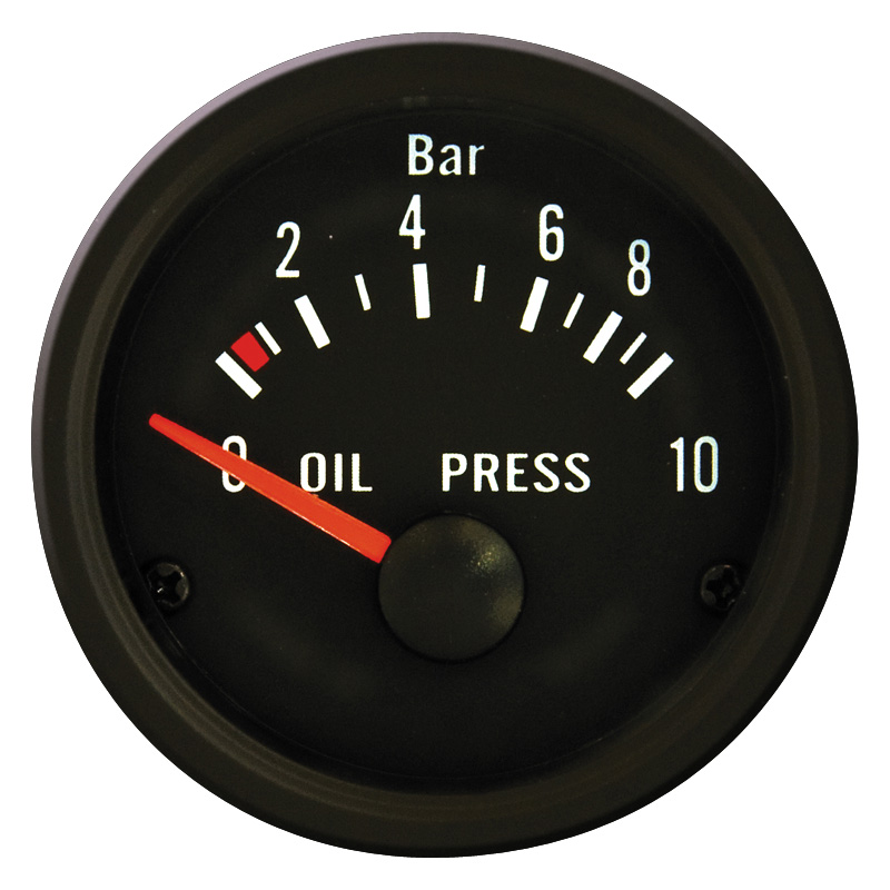 Performance Instrument Zwart Oliedruk 0-10 bar 52mm