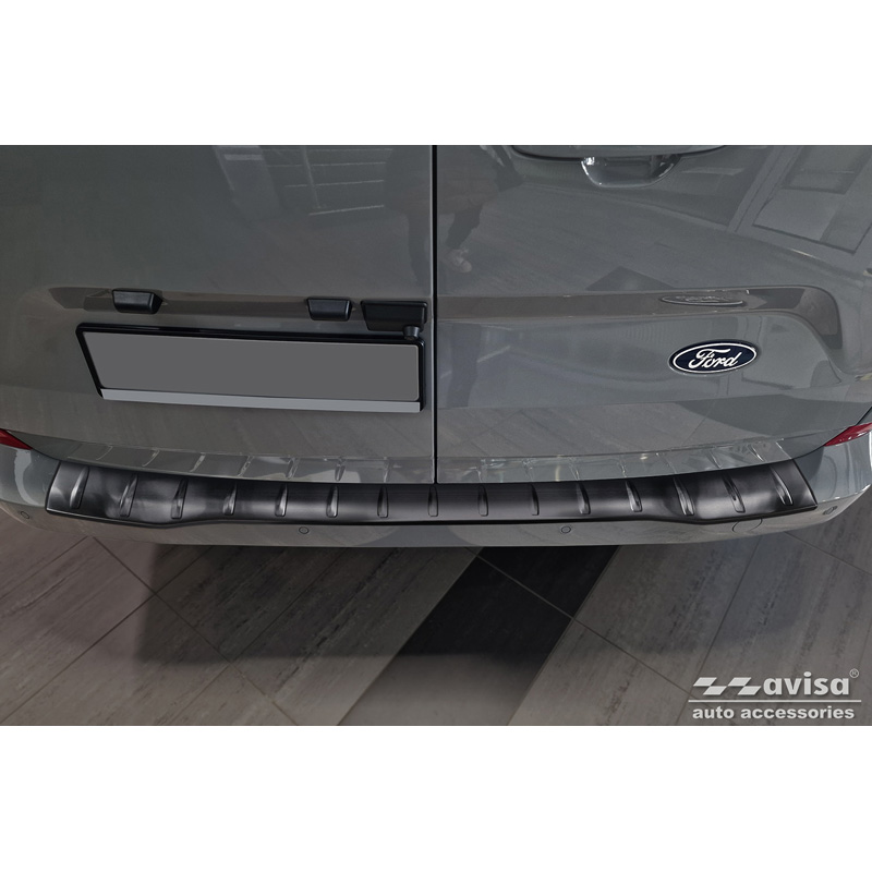 Zwart RVS Achterbumperprotector  Ford Transit Custom & Tourneo Custom (V710) 2023- / Volkswagen Transporter T7 2024- 'Ribs'