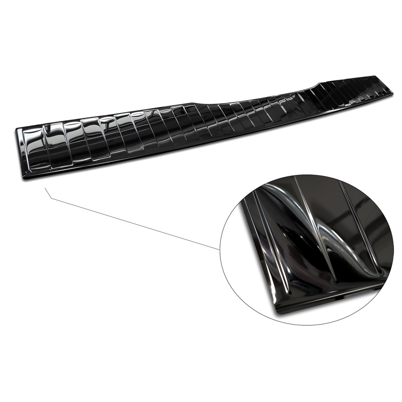 Zwart-Chroom RVS Achterbumperprotector  Mercedes Vito / V-Klasse 2014-2019 & Facelift 2019- 'Ribs' 'XL'