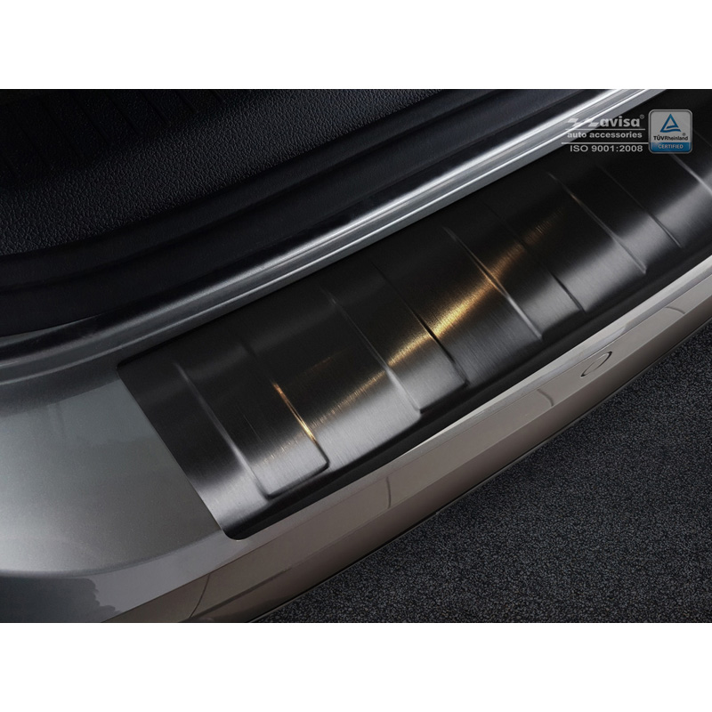 Zwart RVS Achterbumperprotector  Volkswagen Golf VII Variant Facelift incl. R-Line & Alltrack 2017-2020 'Ribs'