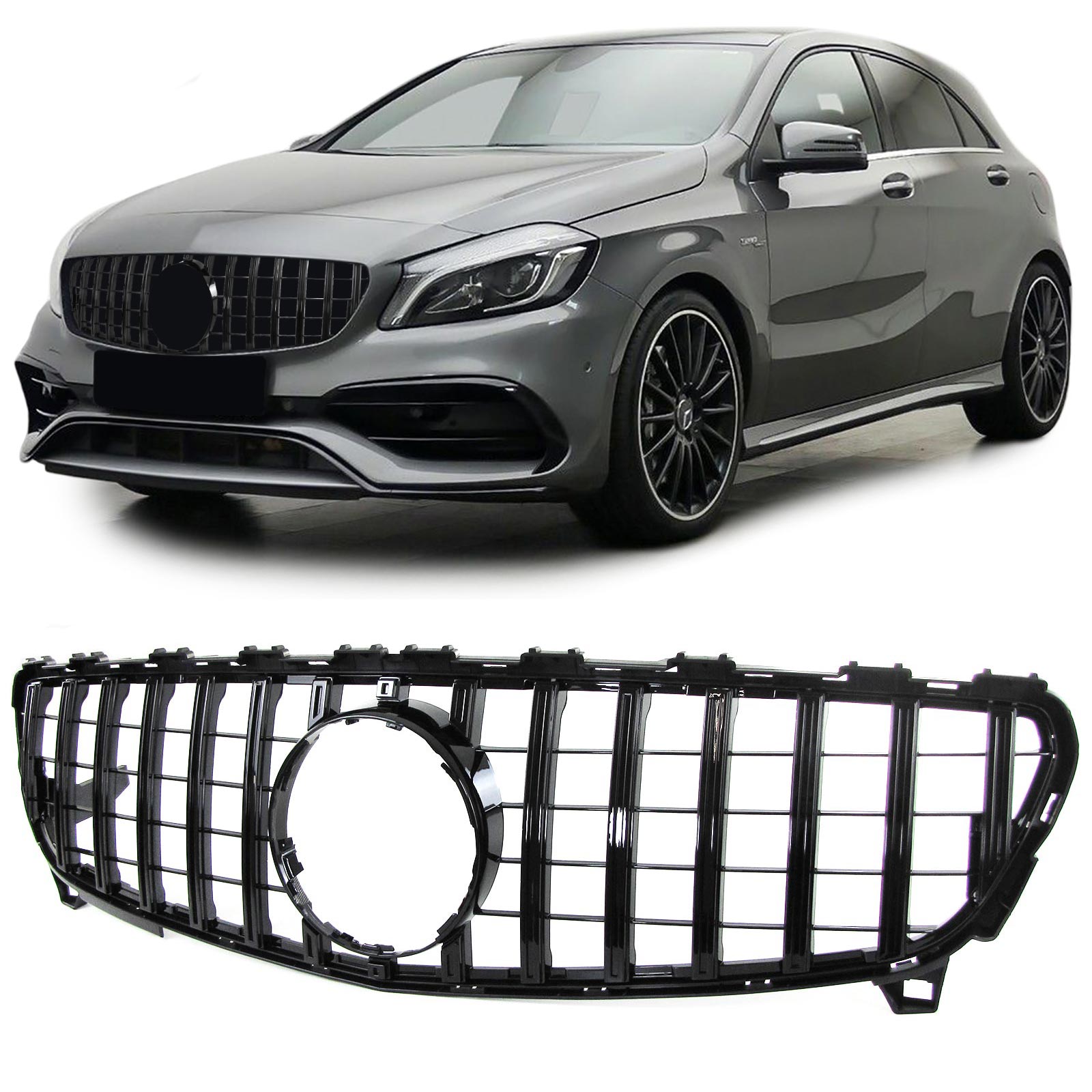 Grill Mercedes A-Klasse W176 15-.. Zwart Glans
