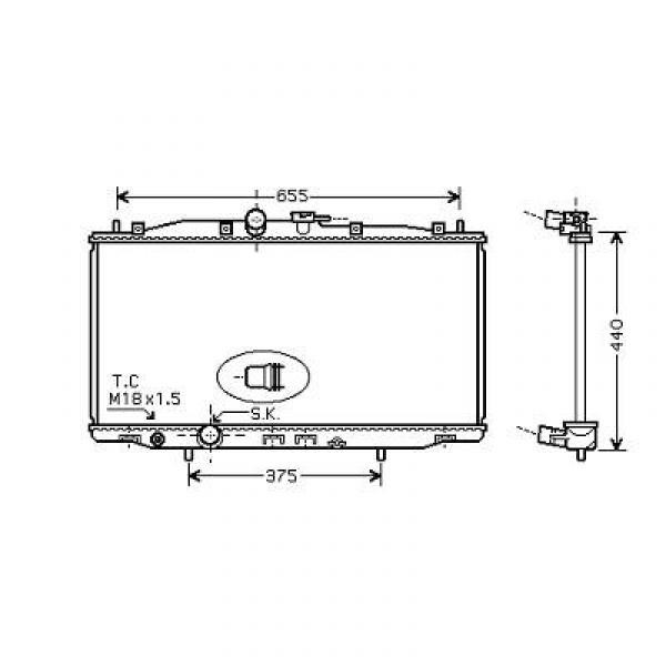 Radiator ACCORD 03-08 375x713 2.0I-16V +/-AC
