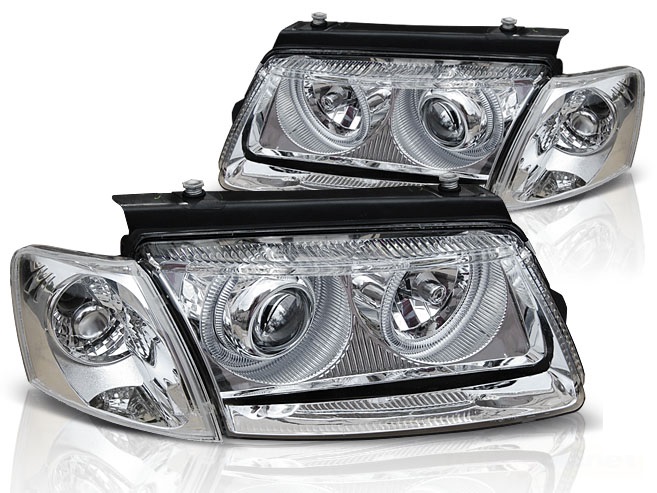 Koplampen VW Passat 3B 96-00 Angel Eyes Chroom