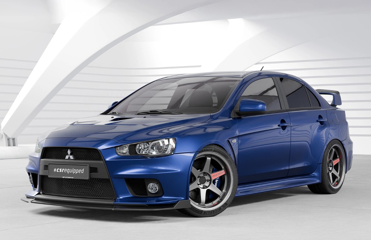 Voorspoiler Mitsubishi Lancer Evolution X CSR Glans Zwart