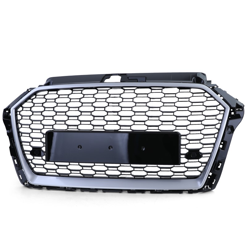 Grill Audi A3 8V RS3 look 17-20 Zwart/Zilver