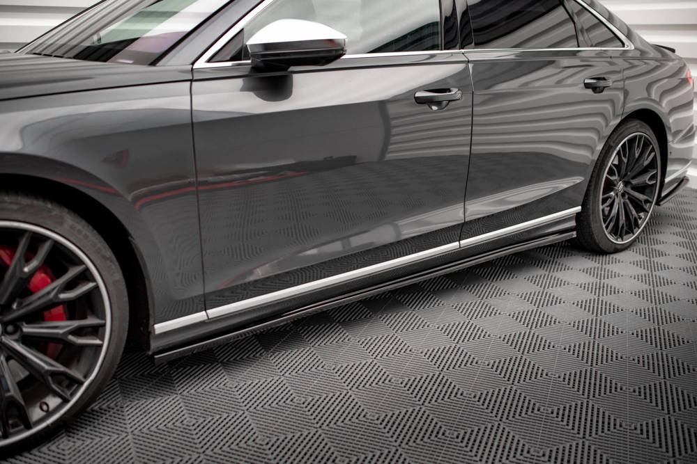 Zijskirts Audi A8 S-Line / S8 D5 Maxton Glans Zwart