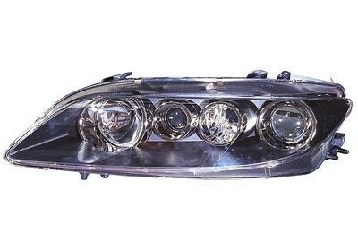 koplamp, H1+H1, Carello, elektr verstelb, incl motor, zwart, lin