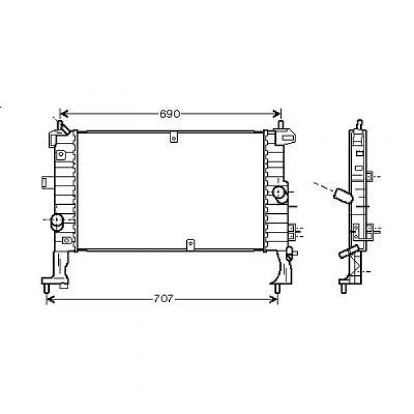 Radiator MERIVA 03-10 607x370 1.7 CDTI 74 Kw +/-AC