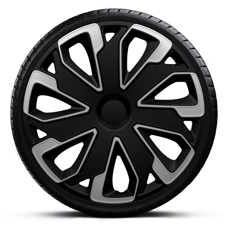 4-Delige Wieldoppenset Ultimo 14-inch zilver/zwart