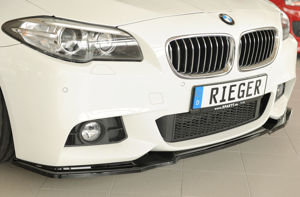 Voorspoiler BMW 5 Serie F10 M pakket Rieger Glans Zwart