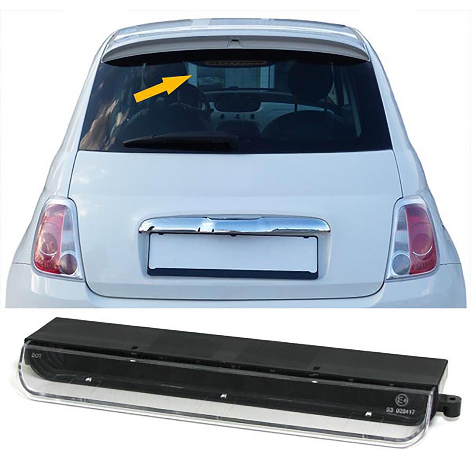 3e remlicht Fiat 500 07-24 LED Smoke 2007-2024