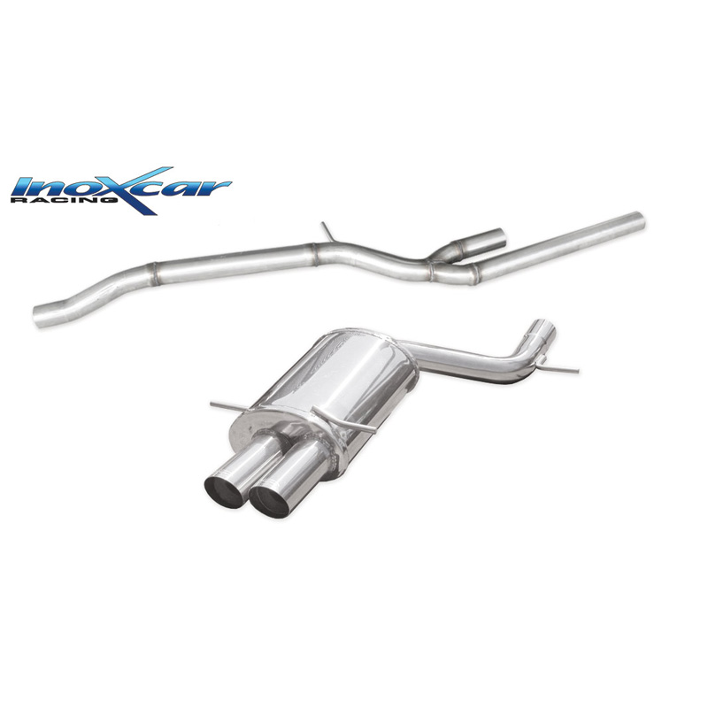 100% RVS Middenpijp + Sportuitlaat  Audi S4 (B5) 2.7 Biturbo 265pk 1998-2001 2x75mm Ø60 Racing