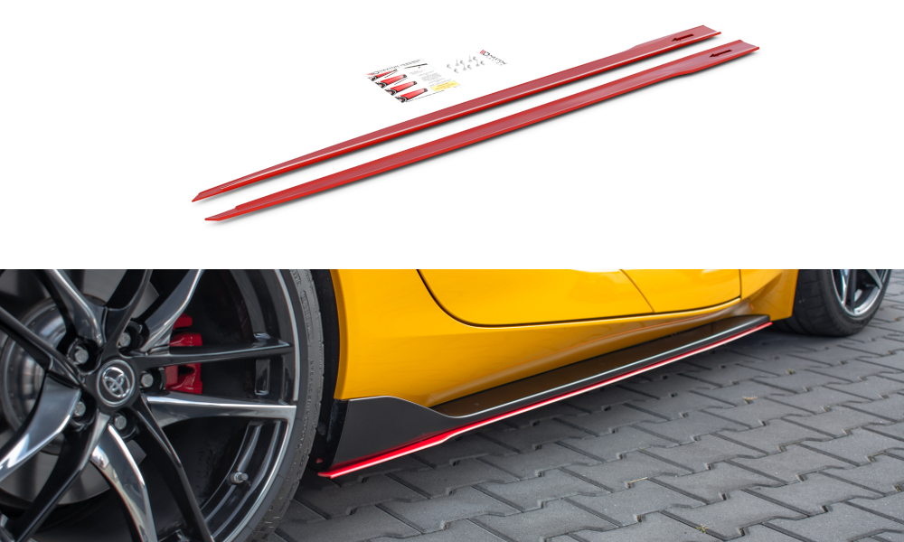 Zijskirts V.2 Toyota Supra MK5 Maxton Glans Zwart