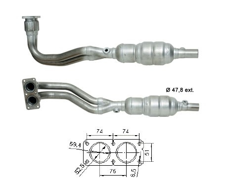 Volvo V40 1.6i 16V 1587 cc 80 Kw / 110 cv B4164S2 Magnaflow CAT
